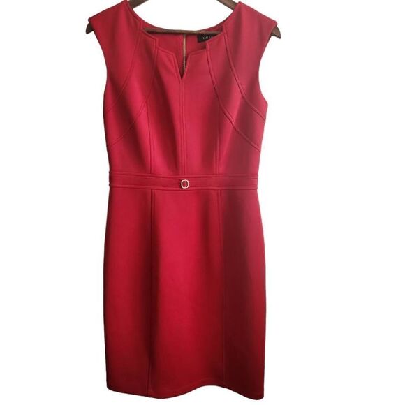 Ellen Tracy Red Sleeveless Dress Size 4 - Picture 1 of 6